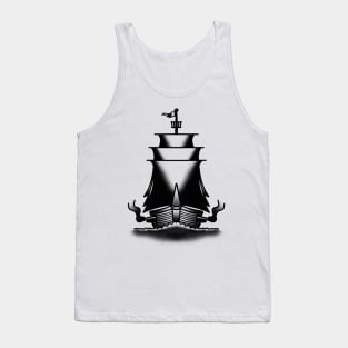 Old School Tattoo Pirate Ship Tank Top